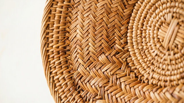 Woven basket pattern displayed on a textured surface  