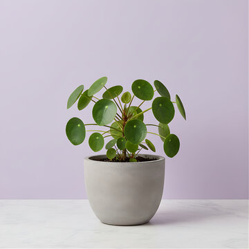 Pilea in Concrete Pot