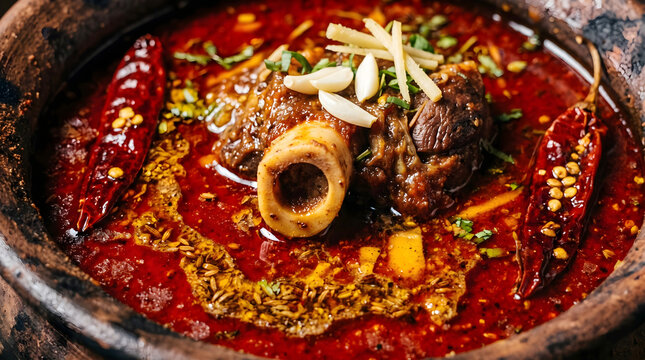 Authentic Marwari Laal Maas Mutton Curry Red Chili Clay Pot Rajasthan Night