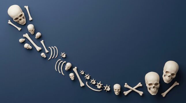 Human skeleton transforming into a living person with a dark background