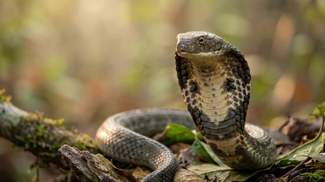 king cobra close up at morning light in western ghats india rainforest video