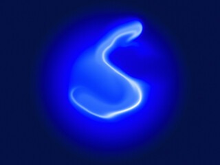 Fototapeta premium Abstract Neon Blue Glow Background, Luminous Fluid Wave on Dark Gradient