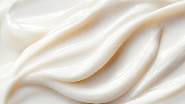 Close up of smooth ceramide moisturizer folds, creamy white skincare texture with luminous gloss for dermatology, beauty and premium cosmetic advertising