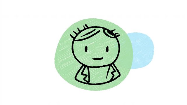 An animated hand-drawn avatar of a man dressed in a neat button-down casual shirt. Ideal for smart-casual office profiles, creative workers, freelancers, and lifestyle apps. 