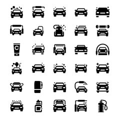 Obraz premium Car Wash Icons Set: Cleaning, Service, Automotive, Vehicle Care, Auto Detailing