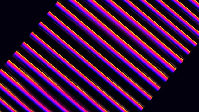Abstract composition featuring parallel vibrant neon gradient diagonal lines