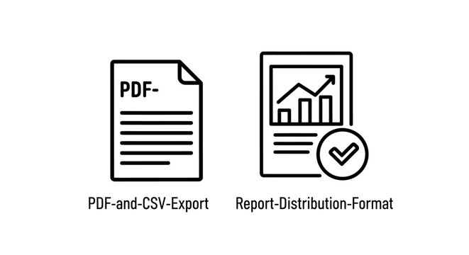 Business report distribution format and document data export outline vector