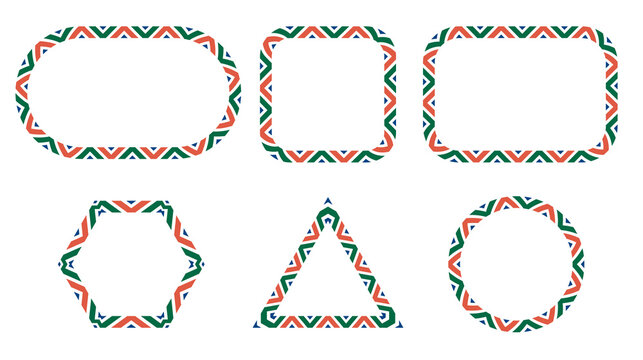 Geometric chevron frame set ethnic pattern shape label border badge tag circle PNG illustration