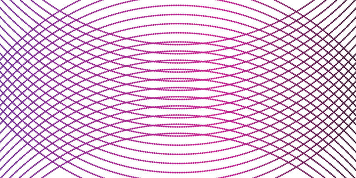 Abstract purple geometric line pattern, overlapping curved wave vector background, symmetrical violet linear mesh texture, modern digital graphic for tech banners and creative design