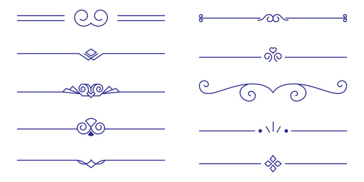 Vintage Decorative Divider Lines Collection with Elegant Ornamental Flourish Elements