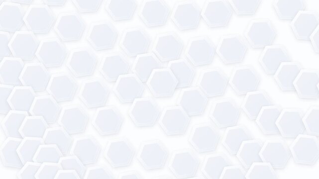 Abstract background featuring a clean pattern of floating white hexagons