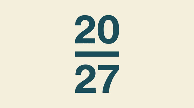 Minimalist graphic display of the numbers 20 above 27 on a plain background