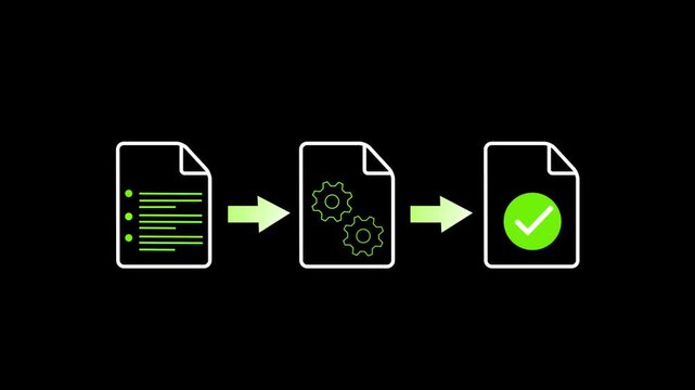 Automated document processing workflow for seamless file conversion, data extraction, validation, approval, and secure digital management, helping businesses reduce manual work