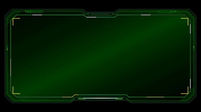 Futuristic Sci Fi HUD Color Changing Webcam Stream Overlay Frame with Glowing Tech Borders Loop