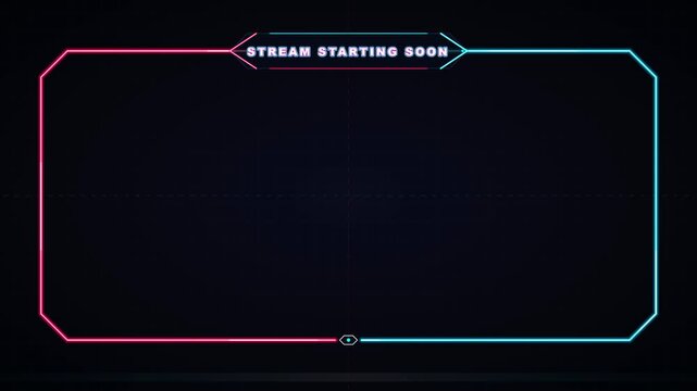 Stream Starting Soon Cyberpunk Futuristic Neon Pink and Cyan HUD Live Streaming Screen Overlay Loop