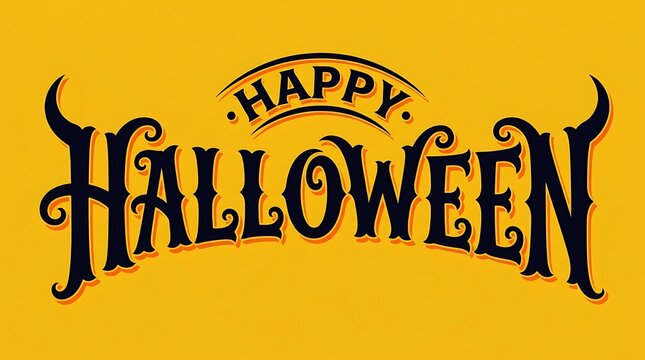 Happy halloween typography design with decorative spooky lettering