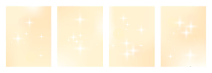 Naklejka premium Gold glitter poster set with simple clean gradient and gradation shine. Four vertical background templates in champagne with sparkle. Plain gold vector cards set isolated for promo and event flyer