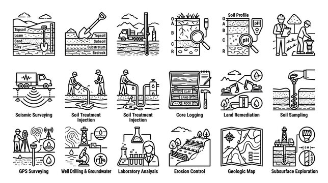 Geology and Soil Science Icon Set