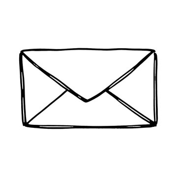 PNG Simple envelope line drawing.