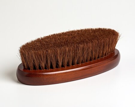 Oval Wooden Brush with Dense Brown Bristles
