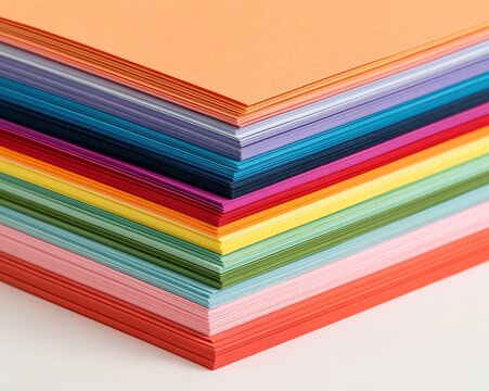 Stack of Colorful Paper Sheets