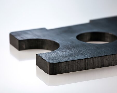 Blackened Metal Plate with Circular Cutout