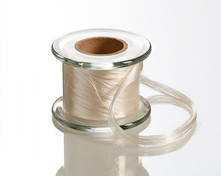 Glass Spool of Beige Thread
