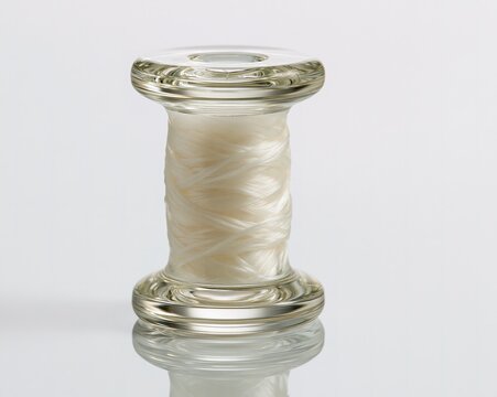 Glass Spool with Coiled Thread