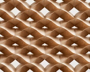 Naklejka premium Quilted Brown Fabric with Geometric Patterns