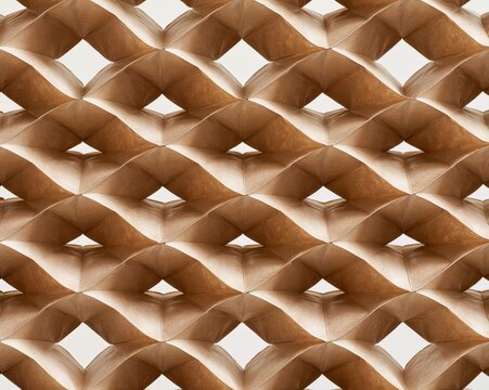 Quilted Brown Fabric with Geometric Patterns