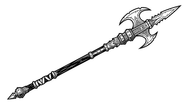 Fantasy Halberd Weapon Illustration