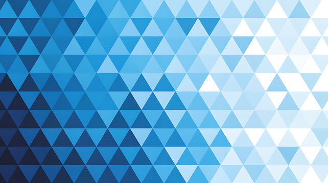 Abstract geometric background, with blue triangles, pattern fading to, white on the, right side.