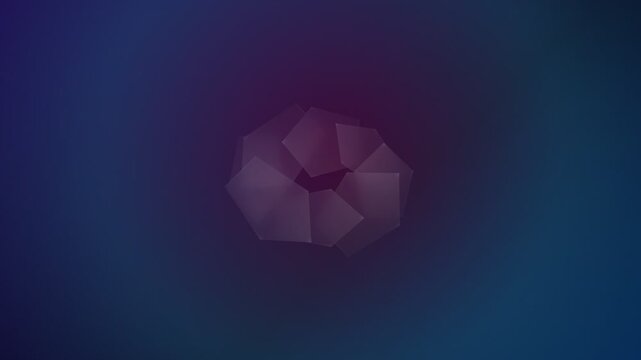 Abstract circular geometric shapes on a deep purple and blue gradient background