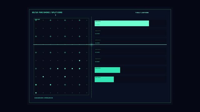 Spacecraft Alert System HUD Fire Map Seamless Loop