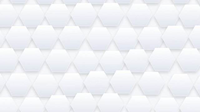 Abstract white geometric background with layered hexagonal tile pattern