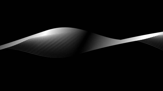 Abstract flowing lines forming a rhythmic wave pattern on dark background