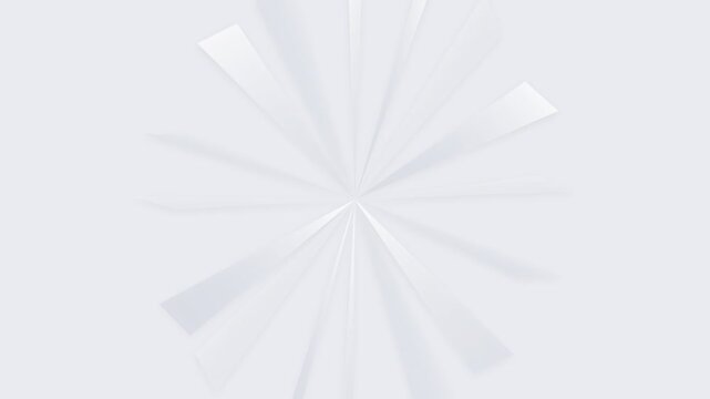 Abstract white background with radiating geometric triangular paper layers