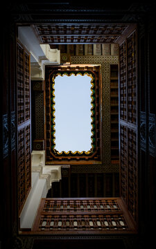 Arabic designs on the buildings in Marrakesh, Morocco.