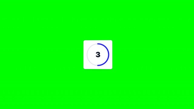Circular countdown timer ticker animation on green screen
