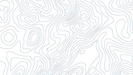 Fototapeta premium Topographic map contour lines pattern in blue on a clean white background.