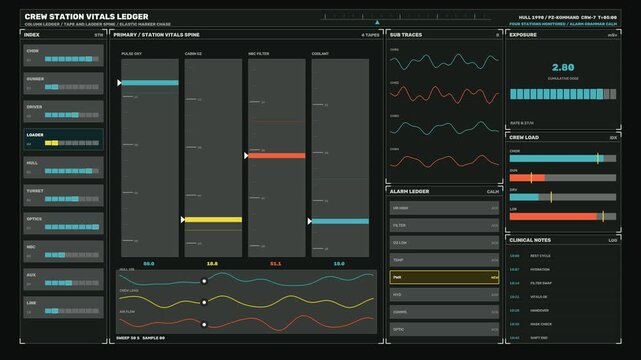 Futuristic Crew Vitals Monitoring HUD