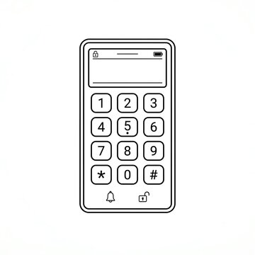 Numeric Keypad Outline Icon | Phone Dial Pad Vector