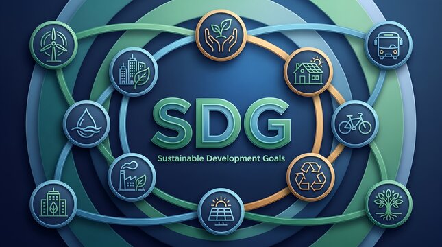 Sustainable Development Goals SDG Digital Dashboard Interface Circular Concept