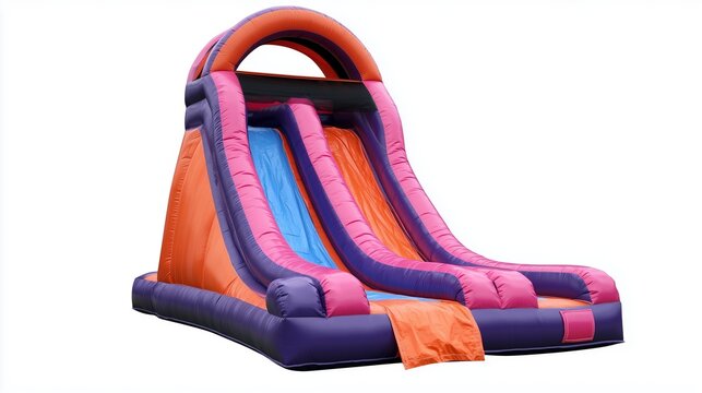 Colorful inflatable water slide perfect for summer fun and parties