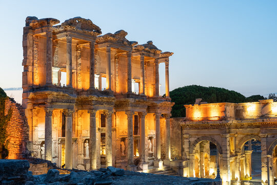 Library of Celsus in Ephesus ancient City in Selcuk, Izmir, Turkiye