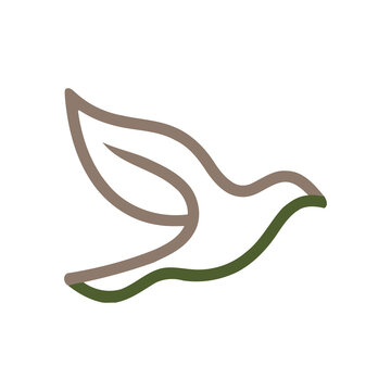 Peace dove bird and organic nature logo design
