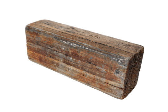 rectangular weathered driftwood block cut out