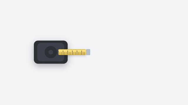 Three measuring tape icons set animation