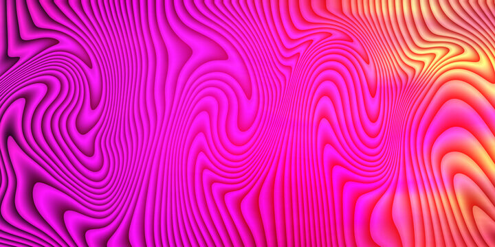 Vibrant pink and yellow swirl pattern background with fluid neon line art for energetic web design.