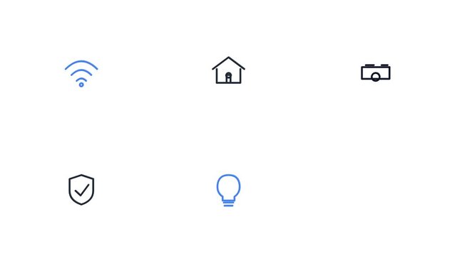 Minimalist smart home interface icon set